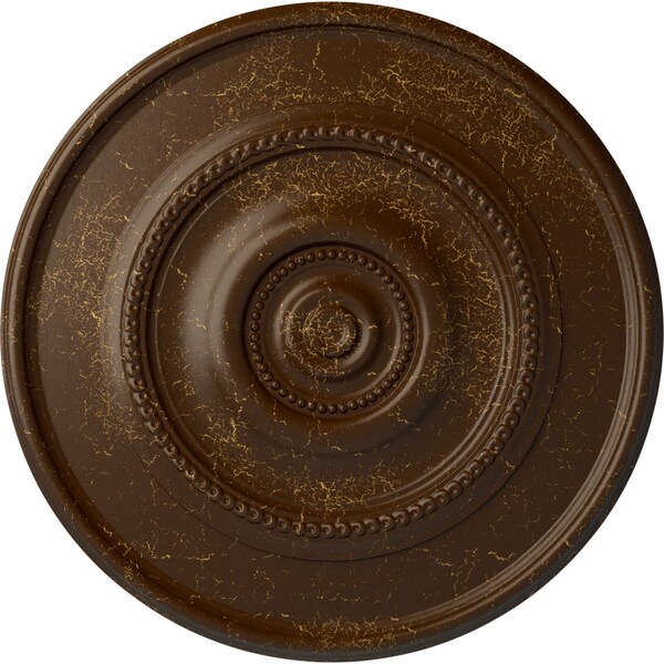 Ekena Millwork Traditional Reece Ceiling Medallion (Canopies up to 5 7/8"), 24 3/8"OD x 1 1/8"P, Root Beer Crackle CM24RERBC - main